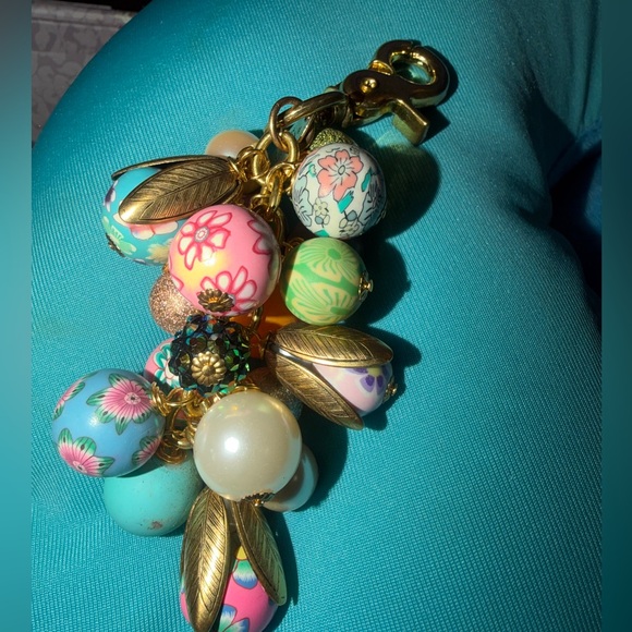 Lenora Dame Accessories - Lenora Dame Bright Floral Keychain Purse Charm